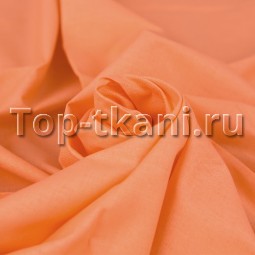 Бязь г/к - Оранж (цвет пастельно-оранжевый, 100% хлопок, ширина 150 см)